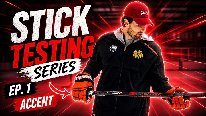 Former NHL forward Brendan Perlini in his YouTube video reviewing Accent Hockey's Render and Actifly sticks